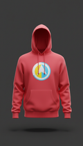 Pop Red Hoodie with Urban Logo Graphic