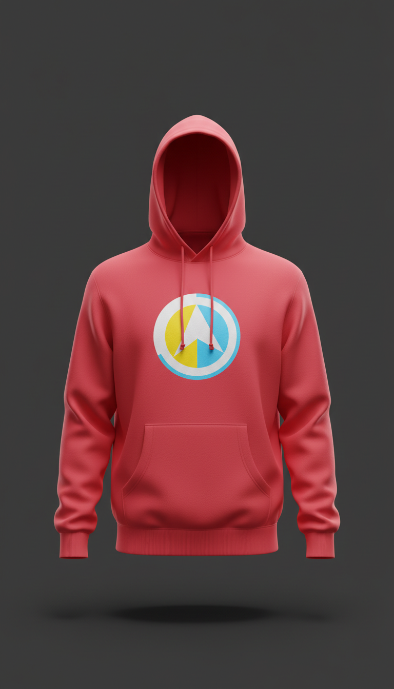 Pop Red Hoodie with Urban Logo Graphic