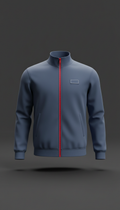 Urban Blue Zip-Up Jacket with Minimal Branding